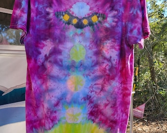 Alien + UFO Dual-Designs Tie Dyed Shirt or Tank Top! {Custom Made}