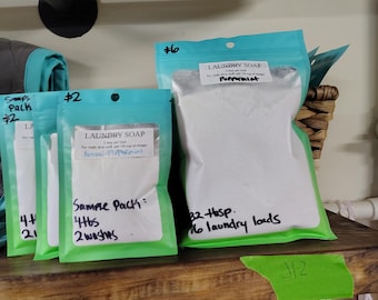 Proszek do prania • 2 szklanki / 16 prań • Organiczny, naturalny zapach mięty pieprzowej / Bez perfum • Przepis na odwrocie