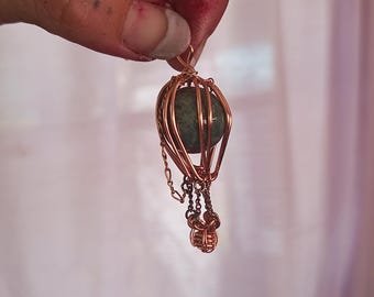 Wire-Wrapped Hot Air Balloon Pendant / Necklace