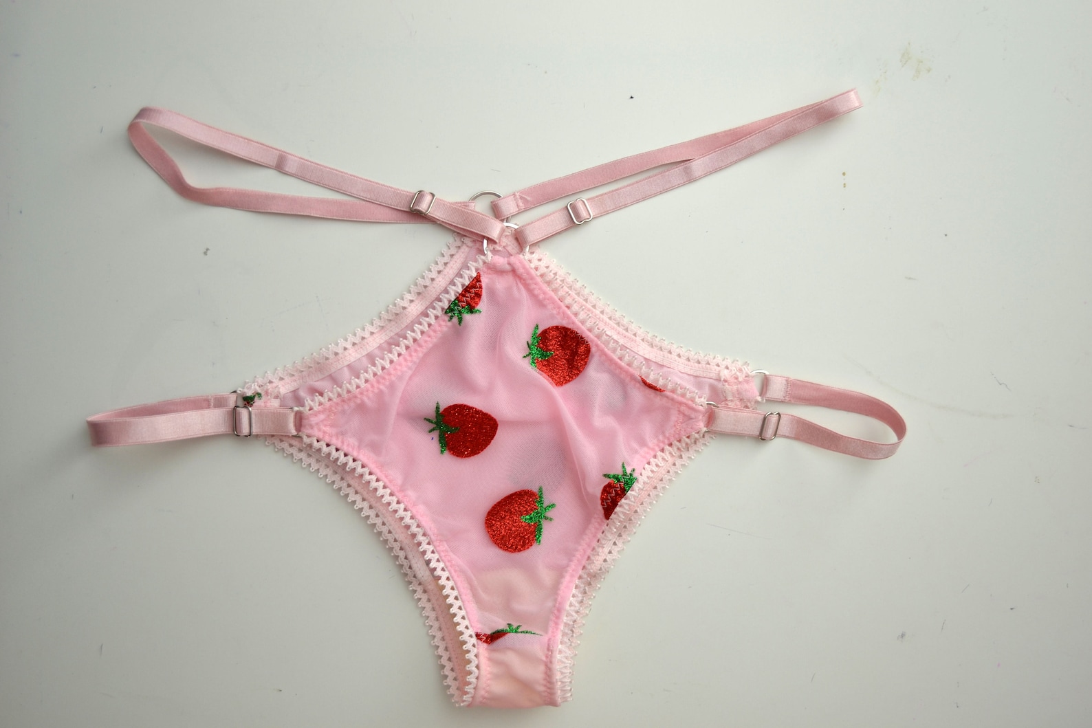 Strawberry Lola Panties Strappy Panties Handmade Lingerie Etsy