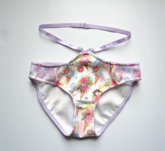 VENTA DE MUESTRA Bella Dulces y Estampado Floral Bralette y Panty Set Lenceria hecha a mano Etsy Espana