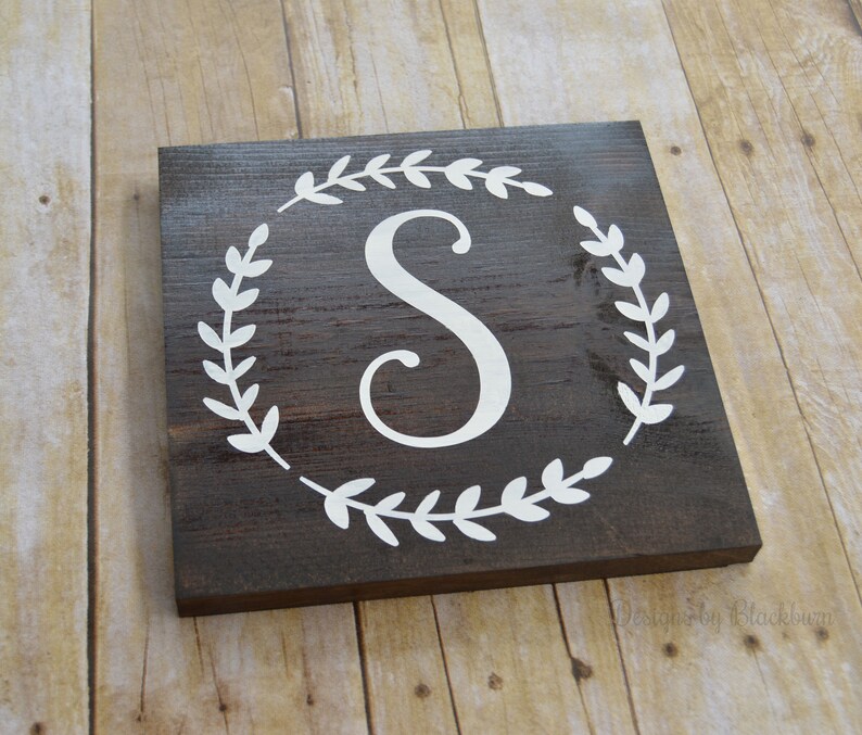 Initial Letter Sign Last Name Initial Wall Decor Rustic Etsy