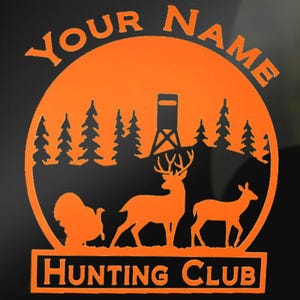 Hunting Club / Hunt Club Decal Personalized Buck Doe Turkey and Shooting House