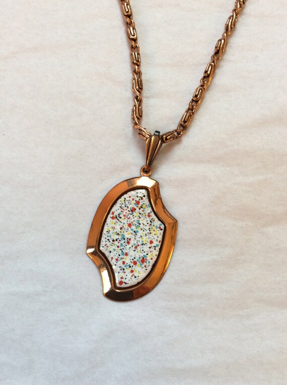 Genuine Copper Necklaces, Enamal Painted Copper Pe