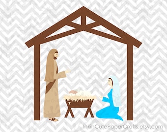 Baby Jesus SVG Manger SVG Nativity Scene SVG Manger Scene | Etsy