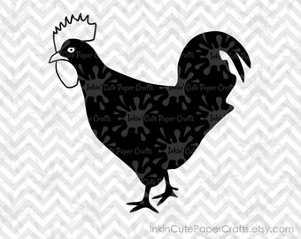 Rooster Silhouette SVG, Rooster SVG, Rooster Clip Art, SVG Rooster, Farm Animal svg, Chicken svg, Chicken Silhouette svg, Chicken Clipart