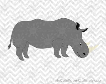Rhino Clipart, Rhino SVG file, Rhino cut file, African Safari Animal Clipart, Rhino PNG, Zoo SVG, Rhino Silhouette, Rhinoceros Cut File