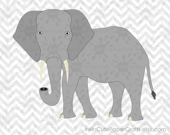 Elephant SVG File, Elephant Clipart, Elephant cut file, SVG Elephant, Safari Animals SVG, Safari Animal Clipart, Zoo svg, svg Safari Animal