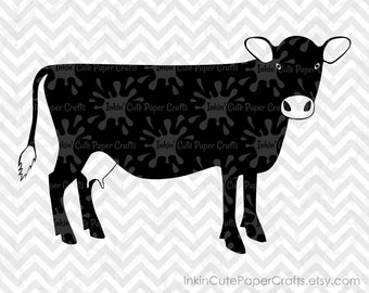 Cow Silhouette SVG, Cow SVG, Cow Clipart, Cow Clip Art, Cow Cut File, Farm Animal svg, Barnyard Animal SVG, Farm Animal Clipart, svg Cow