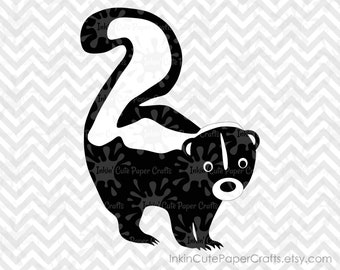 Puzzola SVG, Skunk Clipart, Clipart animale Woodland, Woodland animali SVG, foresta animali SVG, Woodland svg, Woodland Clipart, ClipArt di Skunk