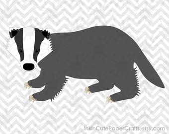 Badger SVG, Badger Clipart, Woodland Animal SVG, Woodland Animals Clipart, Woodland Animals Clip Art, Forest Animals SVG, Woodland Svg