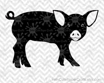 Pig Silhouette SVG, Pig SVG Files, Pig Clipart, Pig Clip Art, Pig Cut File, SVG Pig, Pig Decal svg, Show Pig svg, Farm Animal svg, Farm svg