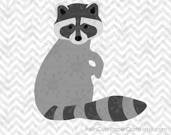 Raccoon Clipart, Raccoon SVG file, Woodland Animal Clipart, Forest Animal Cut Files, Raccoon Silhouette, Raccoon Cut File, Woodland SVG