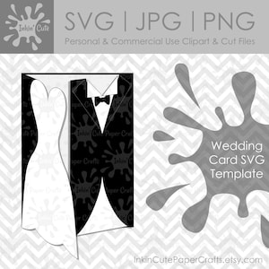 Wedding Card SVG, Wedding SVG Invitation, Engagement Card SVG, Anniversary Card svg, Wedding Invitation svg, svg Wedding Card, Tuxedo svg image 1