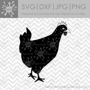 Chicken Silhouette SVG, Chicken SVG Files, Chicken Clipart, Chicken Clip Art, Chicken Cut File, SVG Chicken, Barnyard Animal svg, Farm svg