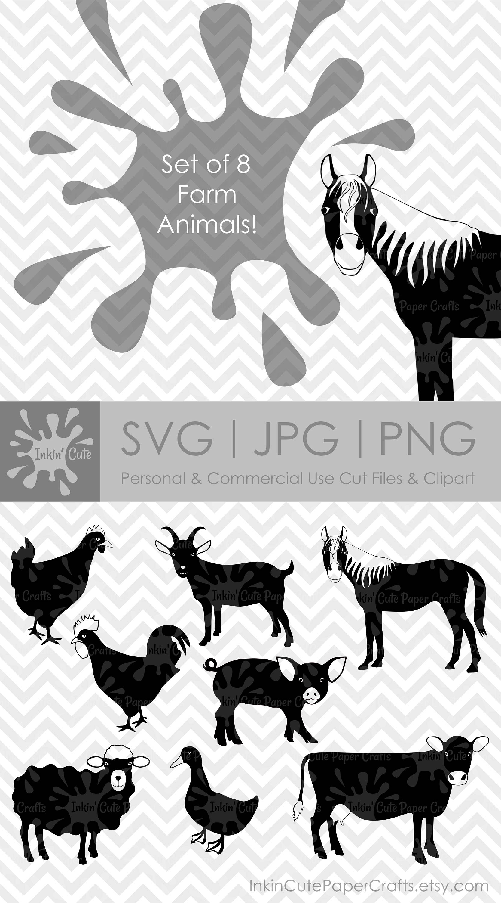 Download Barnyard Animal Clip Art Farm Animal Svg Barnyard Animal Etsy