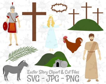 Easter SVG, Easter Clipart, Resurrection SVG, Resurrection Clipart, Jesus SVG, 3 Crosses svg, Crown of Thorns svg, Empty Tomb svg, Cross svg