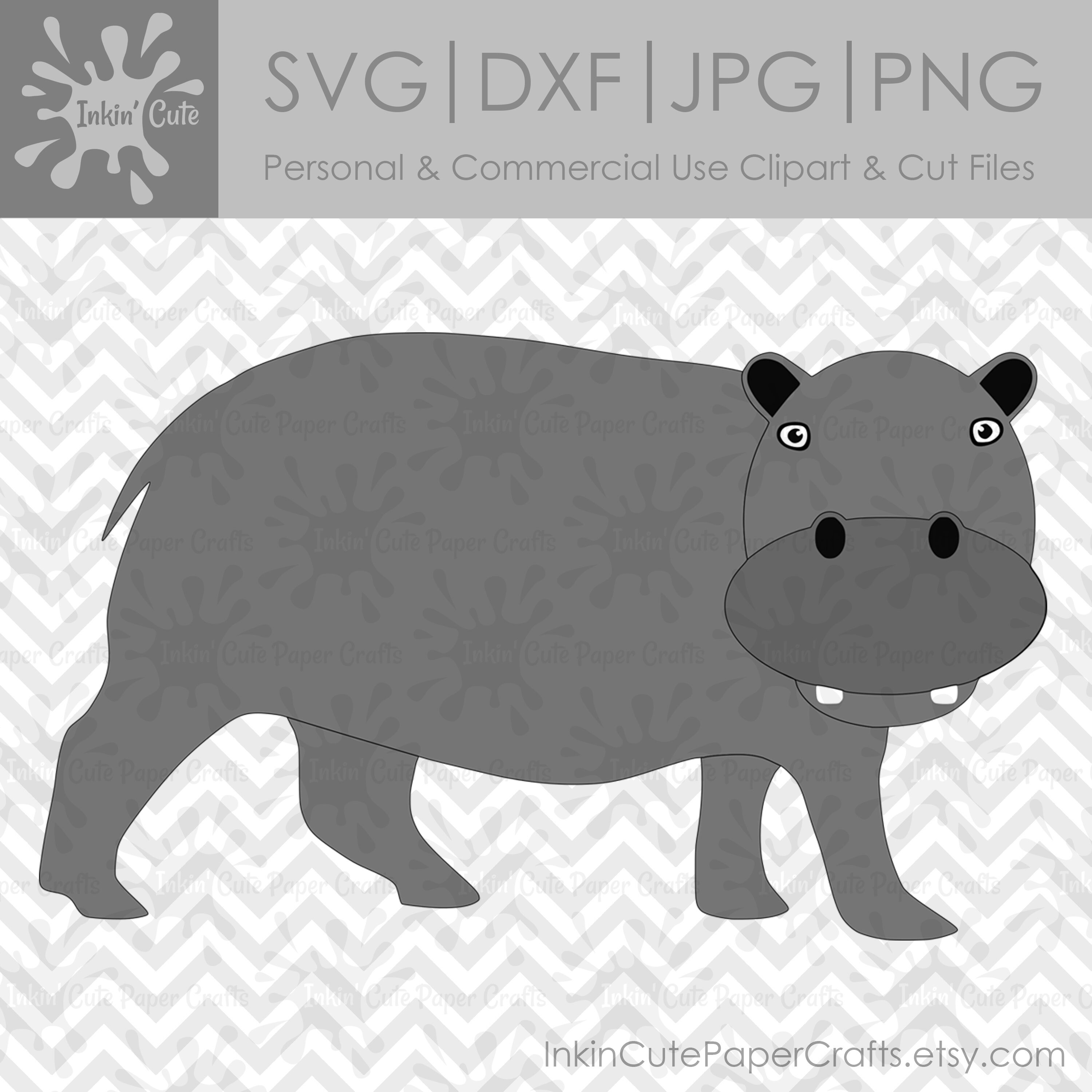 Download Hippo Svg Hippo Clipart Safari Animal Svg Svg Safari Etsy