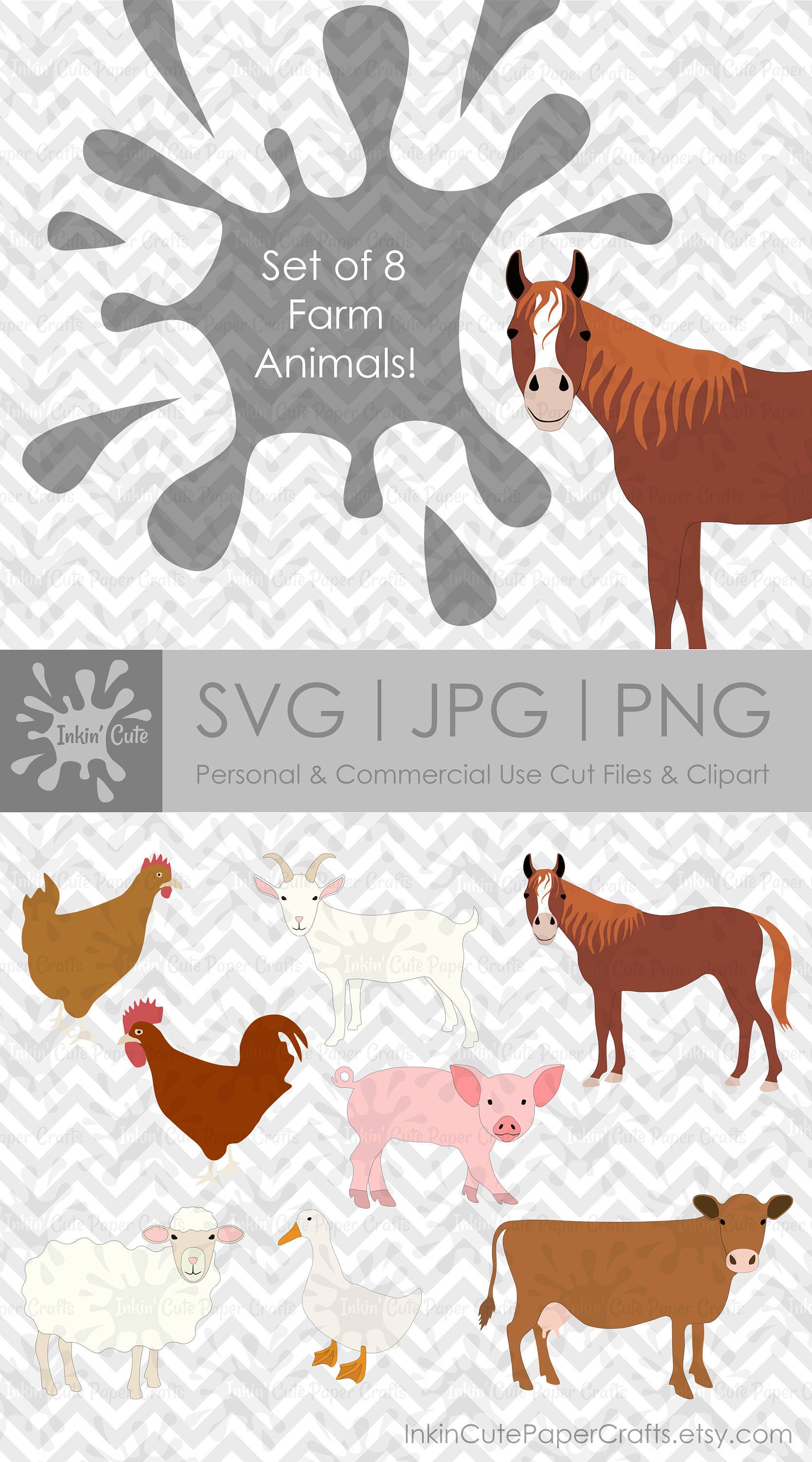 Download Farm Animal Svg Farm Animal Clipart Barnyard Animal Svg Etsy