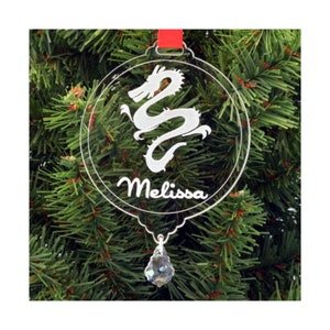 Dragon Christmas Ornament, Personalized Ornament Custom Ornament, Mother's Day Gift, Gifts under 20