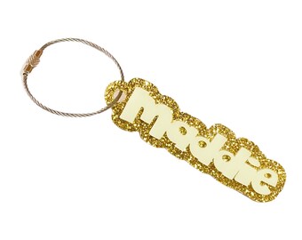 Personalized Chunky Acrylic Name Tag, Backpack Charm, Graduation Gift