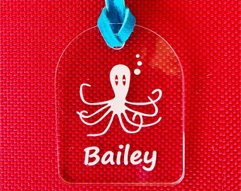 Octopus Personalized Bag Tag, Diaper Bag, Backpack, Graduation Gift