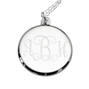 Engraved Charm Necklace, Medium, Personalized Gift, Flower Girl, Letter M Necklace, Personalized Jewelry, Mother's Day Gift