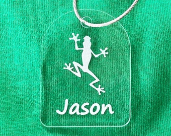 Frog Backpack Tag: Personalized Diaper Bag, Laptop Case Tag, Graduation Gift, Beach Bag Tag
