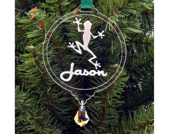 Frog Christmas Ornament, Personalized Ornament, Stocking Stuffer, Gifts under 20