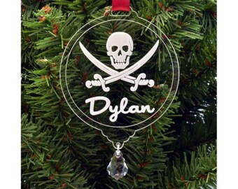 Pirate Christmas Ornament, Personalized Ornament, Gift for Boy, Stocking Stuffer, Stocking Stuffer