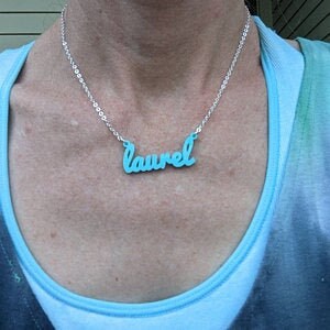 Medium Name Necklace, Script Necklace, Custom Name Necklace, 5/8 Inch…