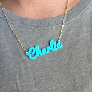 Medium Name Necklace, Script Necklace, Custom Name Necklace, 5/8 Inch in Height, Graduation Gift