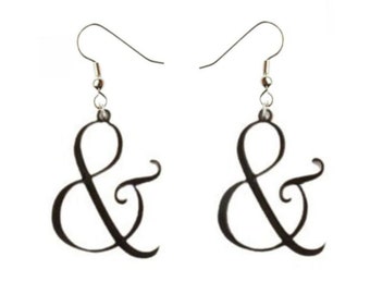 Ampersand Earrings: Laser Cut Literary Gift for Bookworms, Graduation Gift