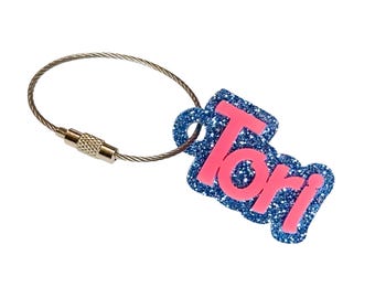 Personalized Acrylic Name Keychain: 3D Backpack Tag, Graduation Gift