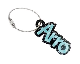 Personalized Acrylic Name Keychain: 3D Backpack Tag, Graduation Gift, Beach Bag Tag