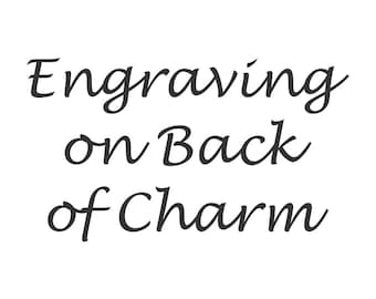 Engraving on Back of Charm - Personalized Bridesmaid Gift, Flower Girl Gift, Custom Engraving, Personalized Jewelry