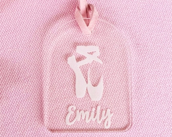 Personalized Pointe Shoes Bag Tag: Ballet Dance Bag, Graduation Gift