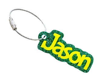 Personalized Acrylic Name Keychain: 3D Backpack Tag, Graduation Gift