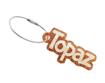 Personalized Acrylic Name Keychain: 3D Backpack Tag, Graduation Gift