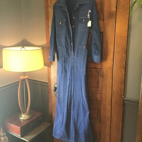 Deadstock 1970s denim jump suit from Montgomery wa