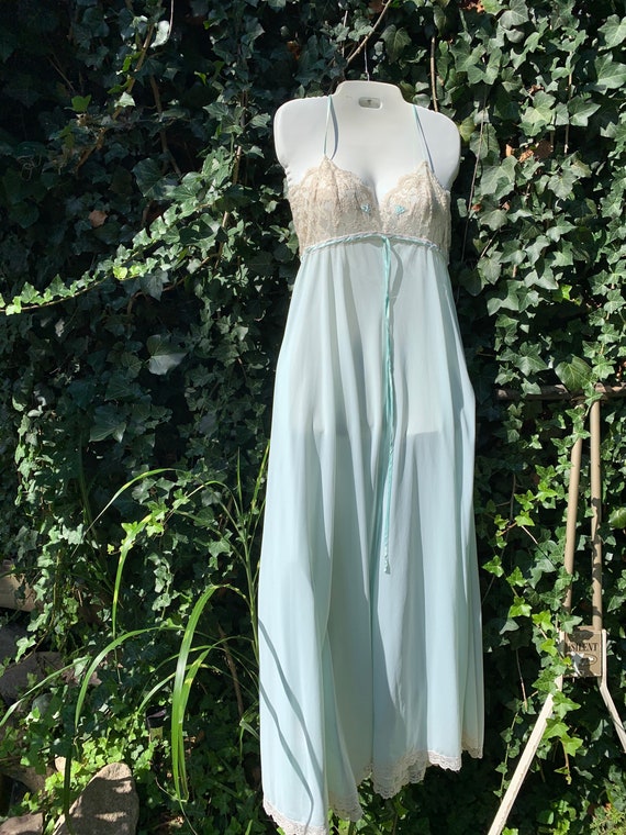 Something blue 1960s two-piece Peignoir by Lucie … - image 7