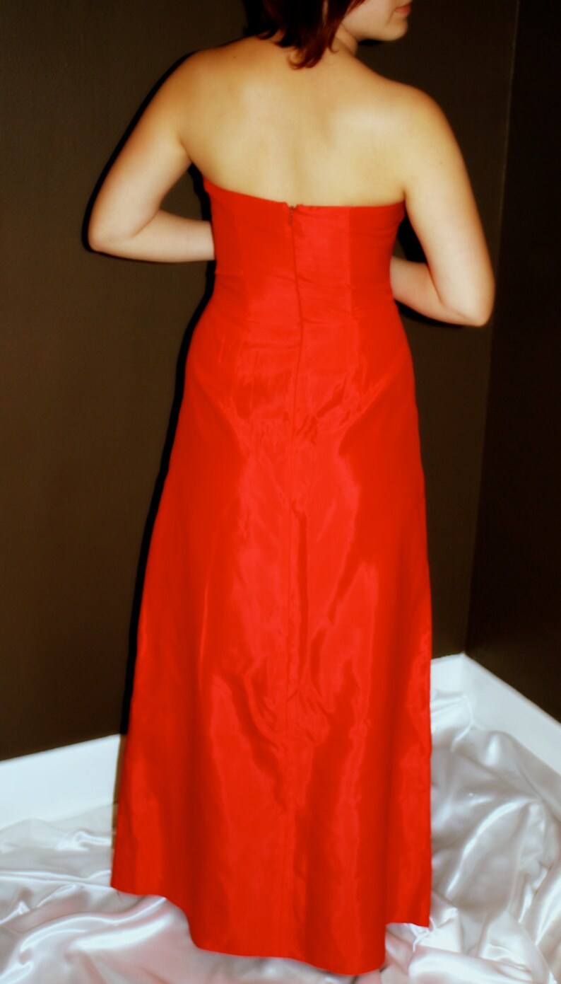 Jessica McClintock Red Strapless Dress