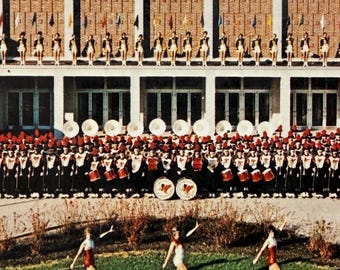 Carte postale ancienne de la fanfare de l'université Ball State de Muncie, Indiana