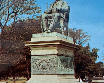 Monument à P.T. Barnum, Seaside Park, Bridgeport, Connecticut, carte postale ancienne