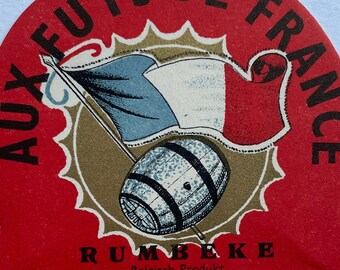 Aux Futs De France Rumbeke Wine Bottle Topper, Vintage Paper Ephemera