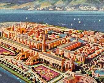L'Île au Trésor à l'Exposition internationale du Golden Gate, 1940, San Francisco, Californie, carte postale ancienne