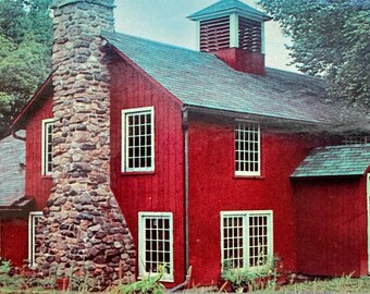 Carte postale ancienne représentant la résidence de l'aumônier de l'église Saint-Joseph au monastère bénédictin Regina Laudis, à Bethléem, dans le Connecticut.