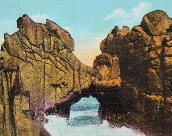 Arch Rock sur la 17 Mile Drive, Pacific Grove, Californie, carte postale ancienne