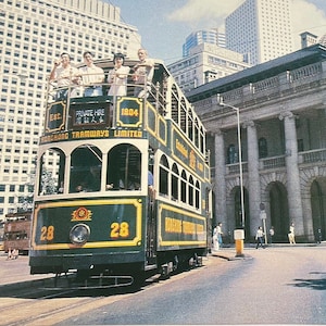 Hong Kong Tramways, Tram Tours of Hong Kong, Vintage Postcard