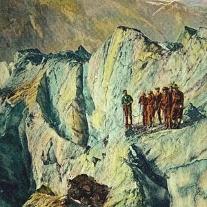 Sur le glacier Nisqually, parc national Rainier, carte postale ancienne